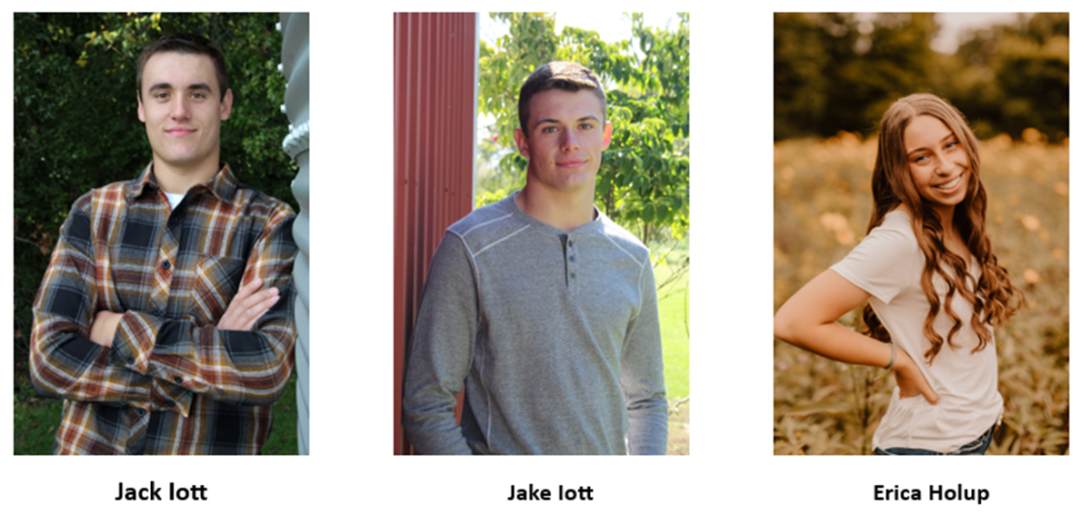 Photos of the three scholarship winners