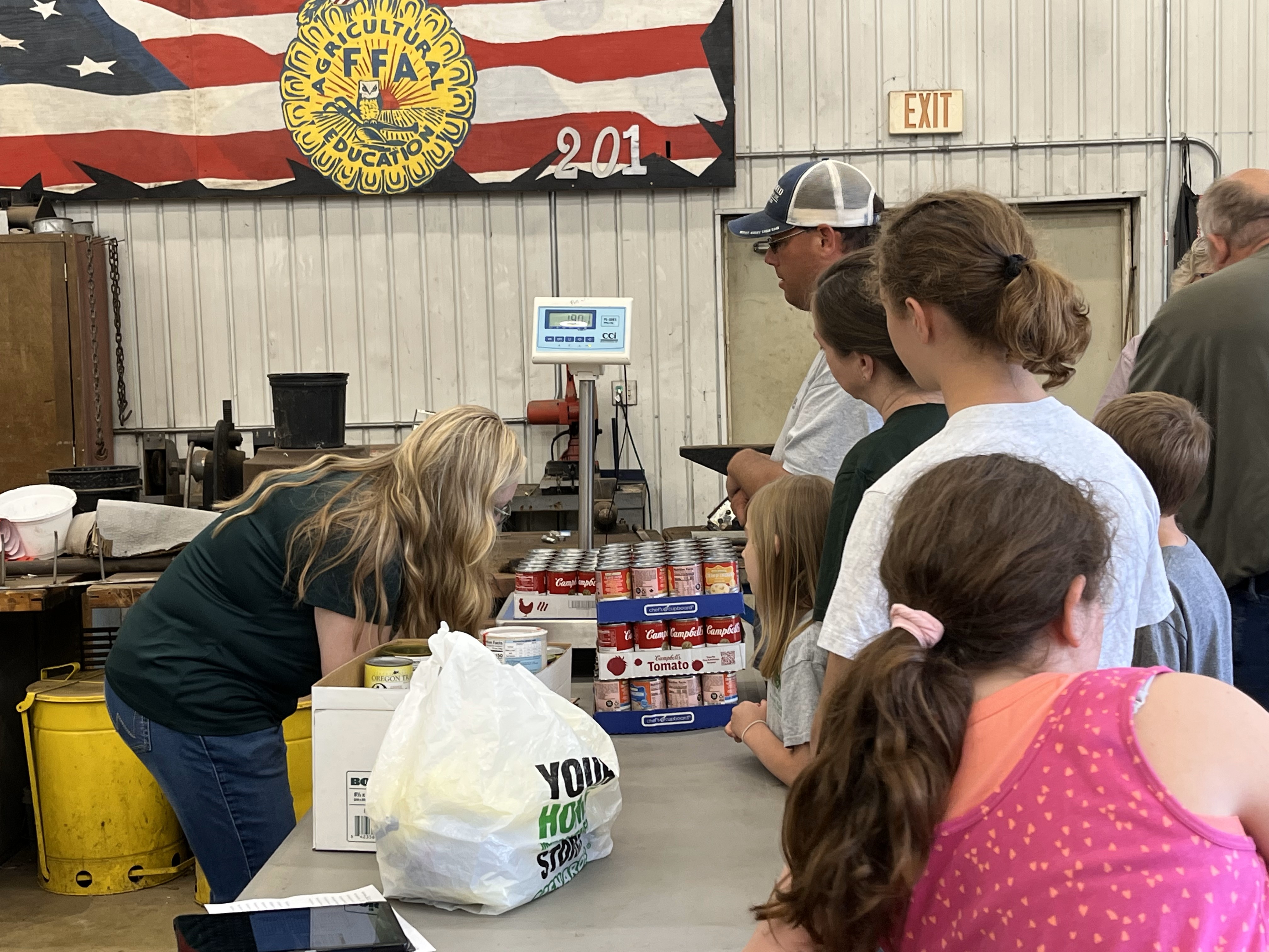 Weighing donated items