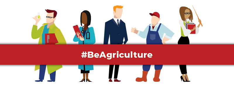 illustration of various people working in agriculture (#BeAgriculture)