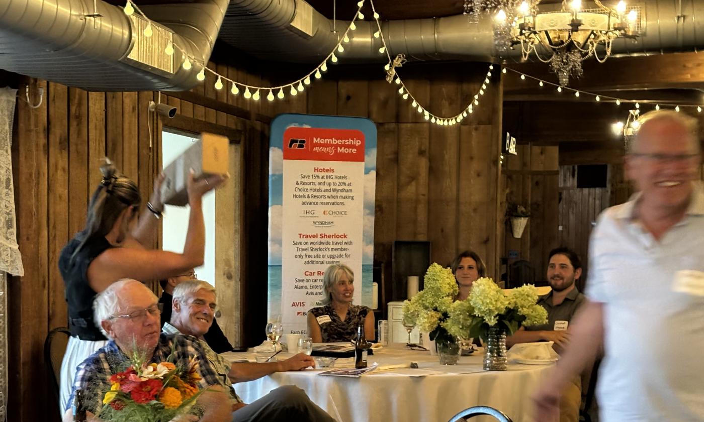 Annie Link wins the Farm Bureau Insurance fire extinguisher.