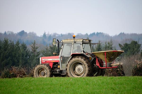 Tractor in field