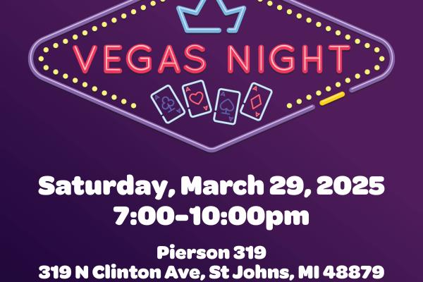 Vegas Night in Neon with playing cards