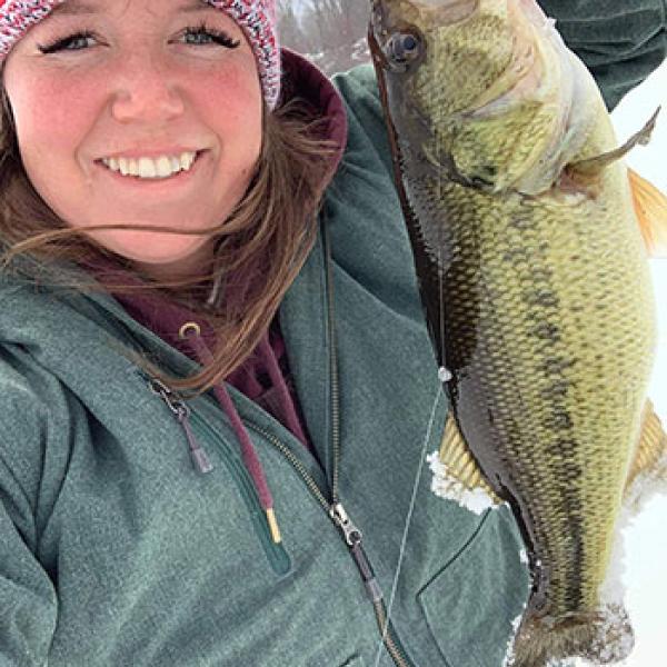 Mary Sheppard’s bass had to go back in the drink (out of season) but still lifted spirits in the middle of a long, COVID winter.