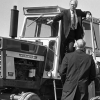 President Gerald Ford visits the Lyle Grace Farm in Thomasboro, IL during the 1976 Presidential campaign. 