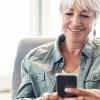 Woman using her smartphone.